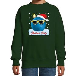 Foto van Foute kersttrui / sweater coole kerstbal groen voor jongens 5-6 jaar (110/116) - kerst truien kind