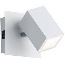 Foto van Led wandspot - trion laginos - 8w - warm wit 3000k - 1-lichts - dimbaar - vierkant - mat wit - aluminium