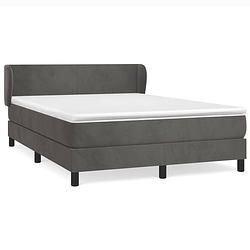 Foto van The living store boxspringbed - comfort - bed - 203 x 147 x 78/88 cm - donkergrijs fluweel