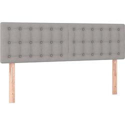 Foto van The living store boxspringbed - lichtgrijs - 203x147x78/88 cm - duurzaam stof - verstelbaar hoofdbord - pocketvering