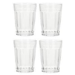 Foto van Set van 4x stuks drinkglazen/waterglazen van 250 ml transparant - drinkglazen