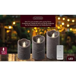 Foto van Lumineo - led wavekaars d7h15 cm grs/wwt 3st kerst