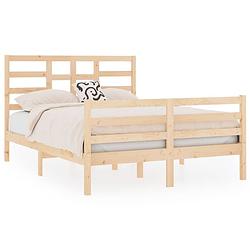 Foto van The living store houten bedframe - grenenhout - 195.5 x 126 x 104 cm - geschikt voor 120 x 190 cm matras