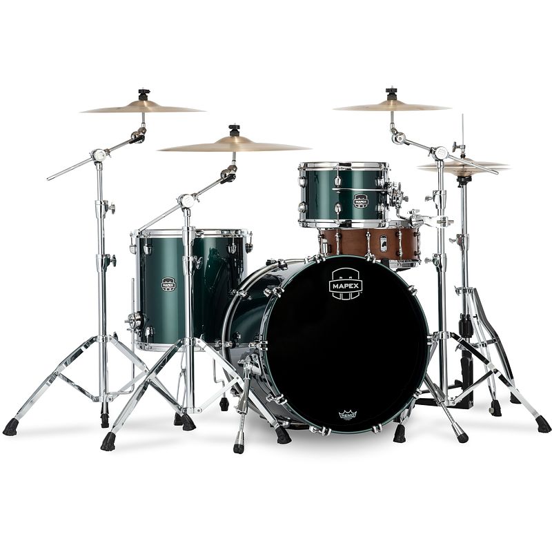 Foto van Mapex se426xhpq saturn evolution hybrid rock brunswick green 3d. shellset