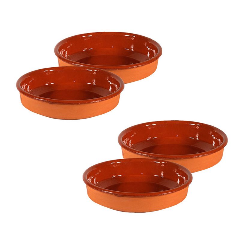 Foto van Set van 4x tapas bakjes/schaaltjes sevilla 14 cm en 12 cm - snack en tapasschalen