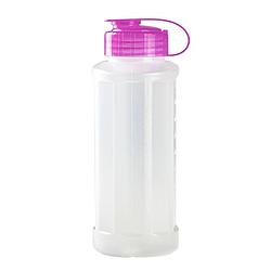 Foto van Kunststof waterfles 1100 ml transparant met dop roze - drinkflessen