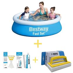 Foto van Bestway zwembad - fast set - 183 x 51 cm - inclusief reparatiesetje & 75 teststrips & scrubborstel