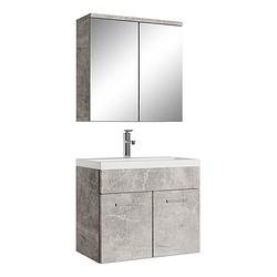 Foto van Badplaats badkamermeubel montreal 60cm met spiegelkast - beton grijs