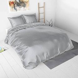 Foto van Sleeptime elegance satijn geweven uni - zilver dekbedovertrek lits-jumeaux (240 x 220 cm + 2 kussenslopen) dekbedovertrek