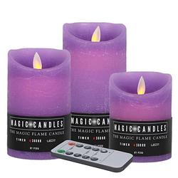 Foto van Peha kaarsen met led verlichting dimbaar wax lavendel set 3