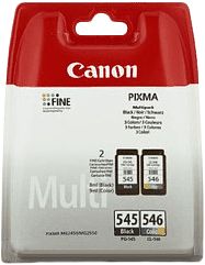 Foto van Canon pg-545 en cl-546 multipak inkt zwart