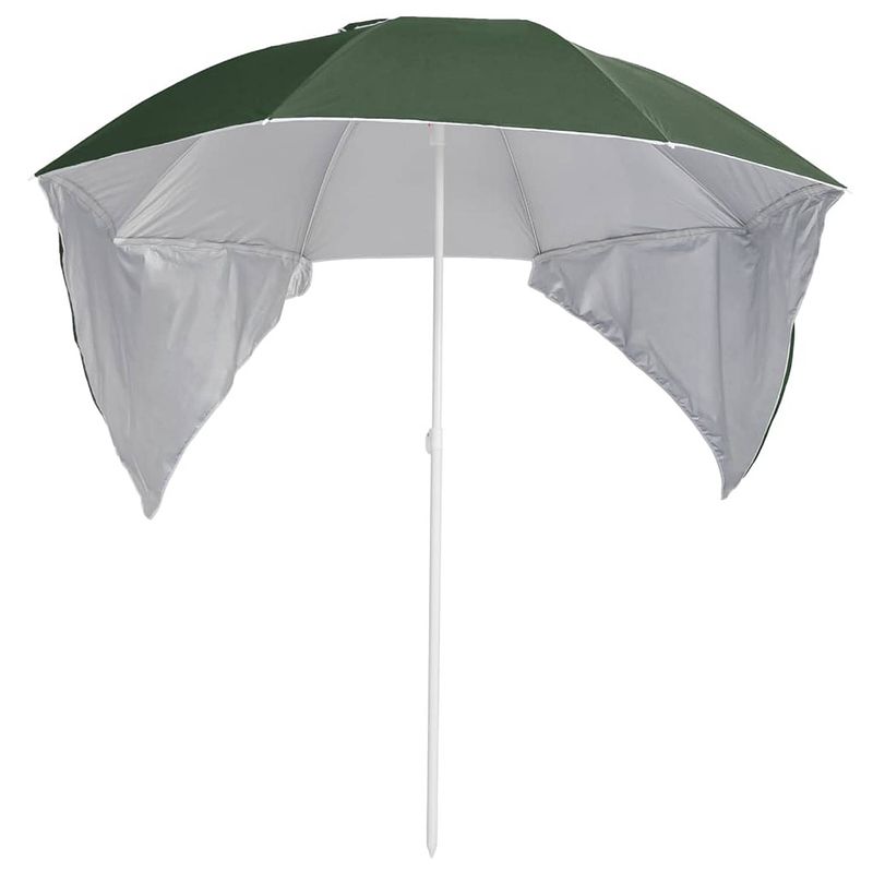 Foto van The living store strandparasol - groen - 190 x 202/218 cm (ø x h) - zonwerende coating - uv-bescherming -