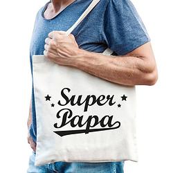 Foto van Katoenen cadeau tasje super papa - feest boodschappentassen