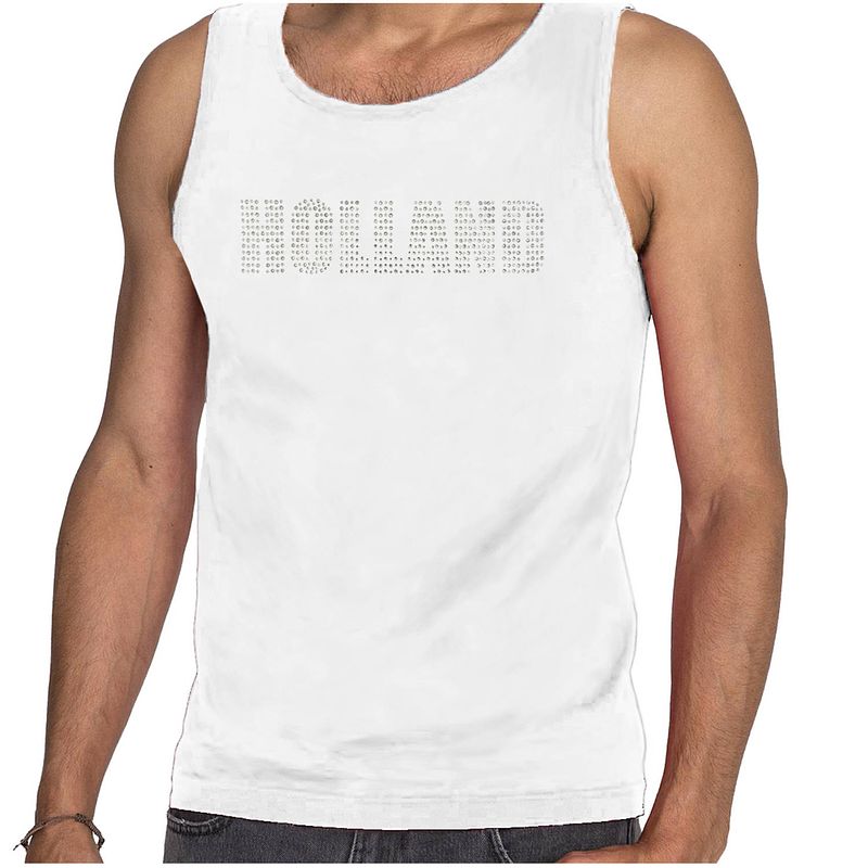 Foto van Glitter holland tanktop wit rhinestone steentjes voor heren nederland supporter ek/ wk m - feestshirts