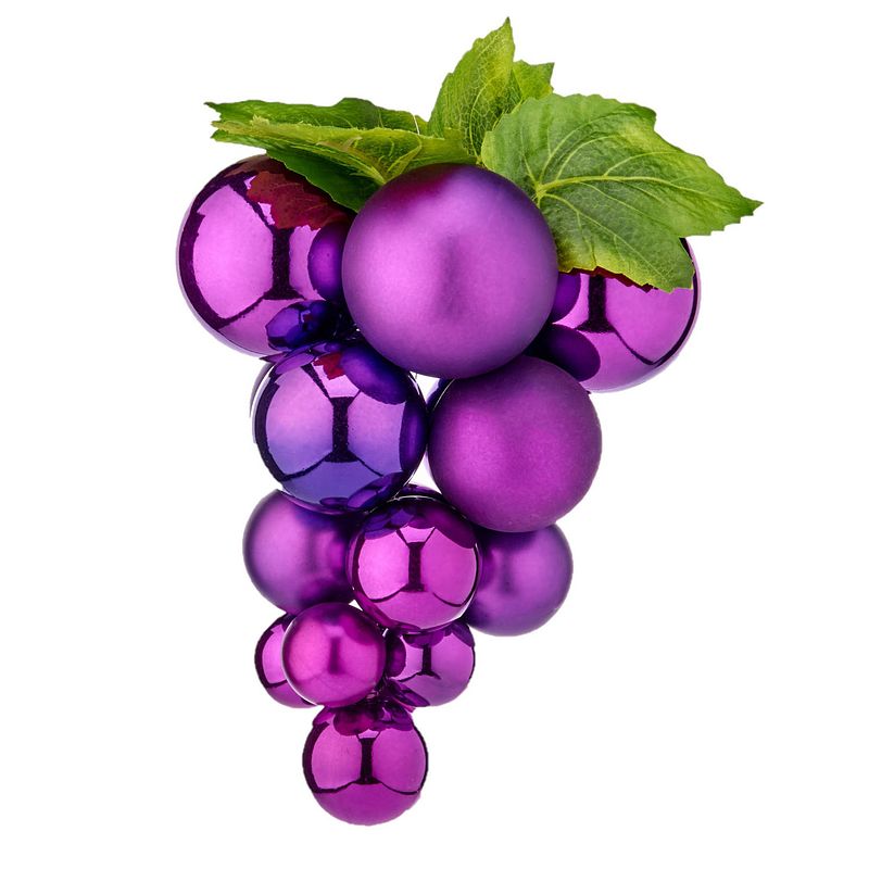 Foto van Krist+ decoratie druiventros - paars - kunststof - 20 cm - feestdecoratievoorwerp