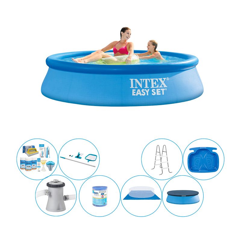 Foto van Intex easy set rond 244x61 cm - zwembad bundel