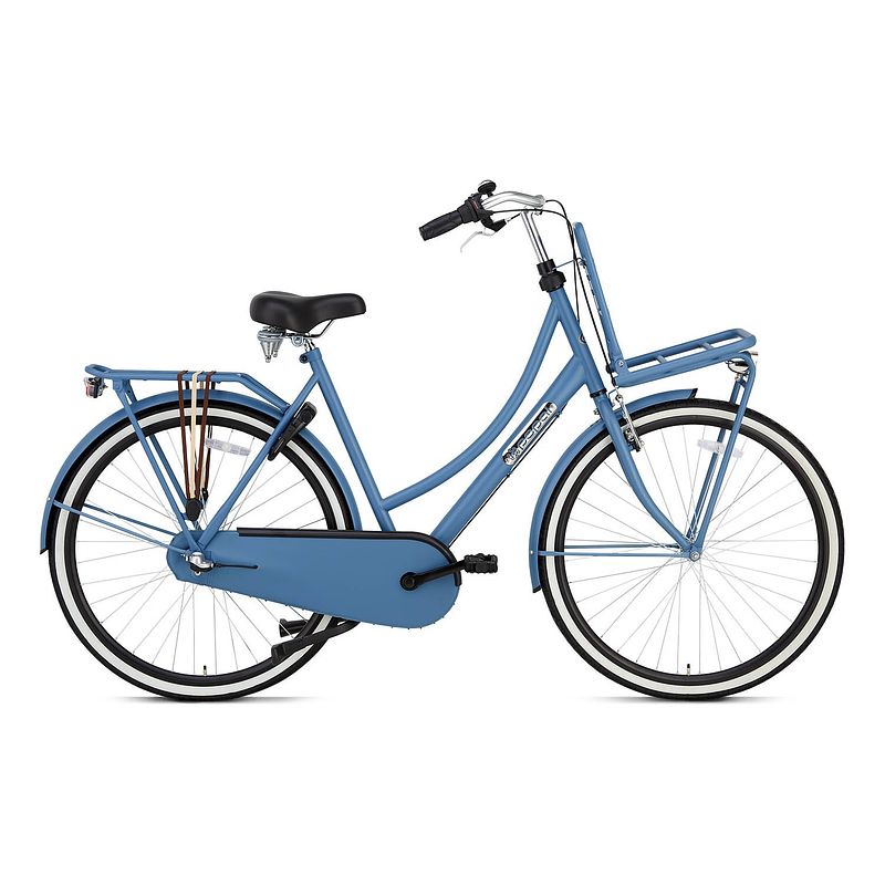 Foto van Popal transportfiets dames daily dutch basic+ 28 inch 50 cm dames 3v terugtraprem blauw