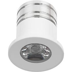 Foto van Led veranda spot verlichting - 3w - warm wit 3000k - inbouw - rond - mat wit - aluminium - ø31mm