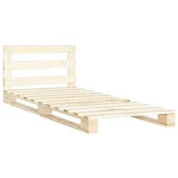 Foto van The living store pallet bedframe - massief grenenhout - 200 x 90 x 65 cm - naturel