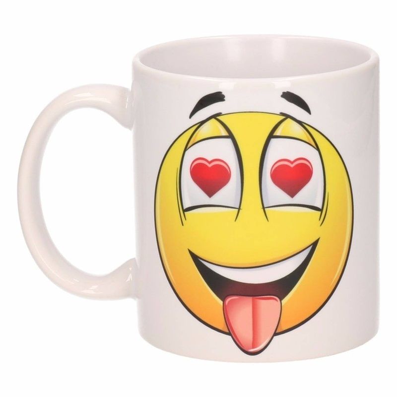 Foto van Hartjes ogen smiley mok / beker 300 ml