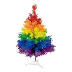 Foto van R en w kunst kerstboom - regenboog kleuren - h60 cma - kunststof - kunstkerstboom