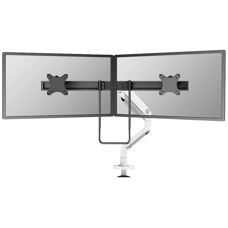 Foto van Neomounts ds75s-950wh2 monitor-tafelbeugel 2-voudig 43,2 cm (17) - 68,6 cm (27) kantelbaar, roteerbaar, zwenkbaar, in hoogte verstelbaar