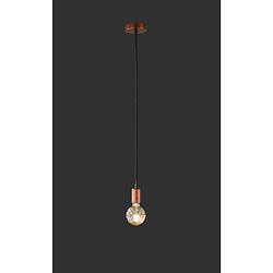 Foto van Vintage hanglamp cord - metaal - bruin