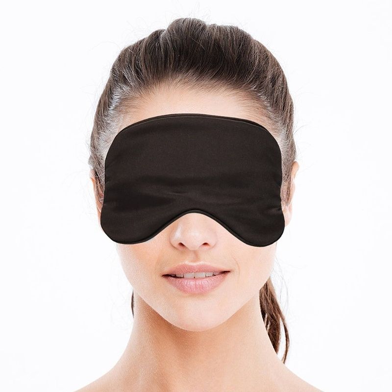 Foto van 3x comfortabel reismasker/ slaapmasker luxe zwart - slaapmaskers