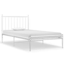 Foto van The living store bedframe - serene collection - eenpersoonsbed - 208 x 106 x 97.5 cm - stevig gepoedercoat metaal