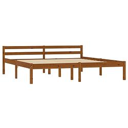 Foto van The living store bedframe - massief grenenhout - 206x186x60 cm - honingbruin