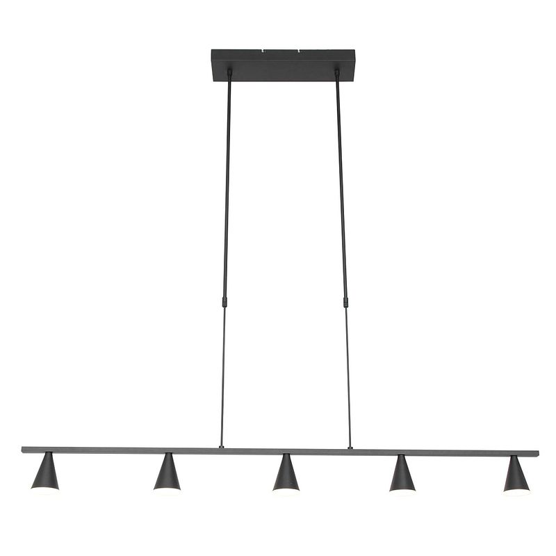 Foto van Moderne hanglamp - steinhauer - metaal - modern - led - l: 120cm - voor binnen - woonkamer - eetkamer - zwart