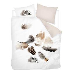 Foto van Snoozing feathery flanel dekbedovertrek - lits-jumeaux (260x200/220 cm + 2 slopen) - flanel - white