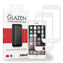 Foto van 2-pack bmax apple iphone 6/6s plus screenprotector - glass - full cover 5d - white