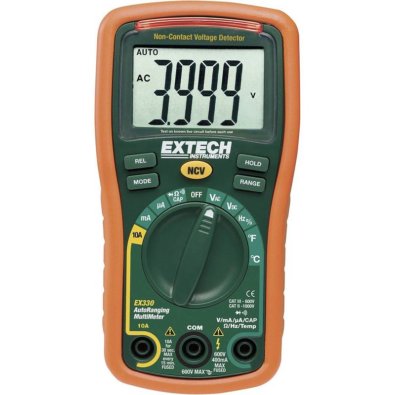 Foto van Extech ex330 multimeter digitaal cat iii 600 v weergave (counts): 4000