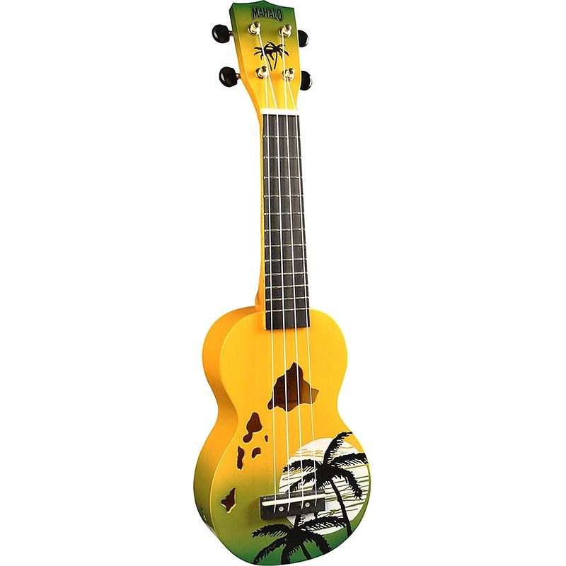 Foto van Mahalo md1ha/gnb designer series hawaii green burst ukelele