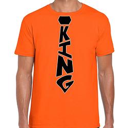 Foto van Oranje koningsdag t-shirt - king stropdas - heren 2xl - feestshirts