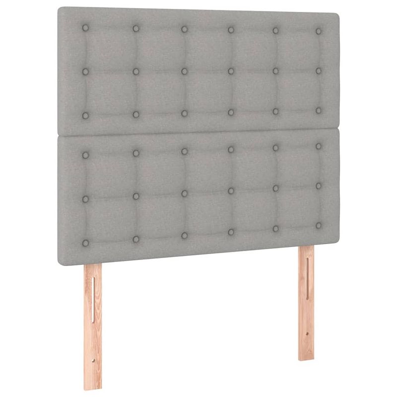 Foto van The living store hoofdbord - bedaccessoires - 100 x 5 x 118/128 cm - lichtgrijs