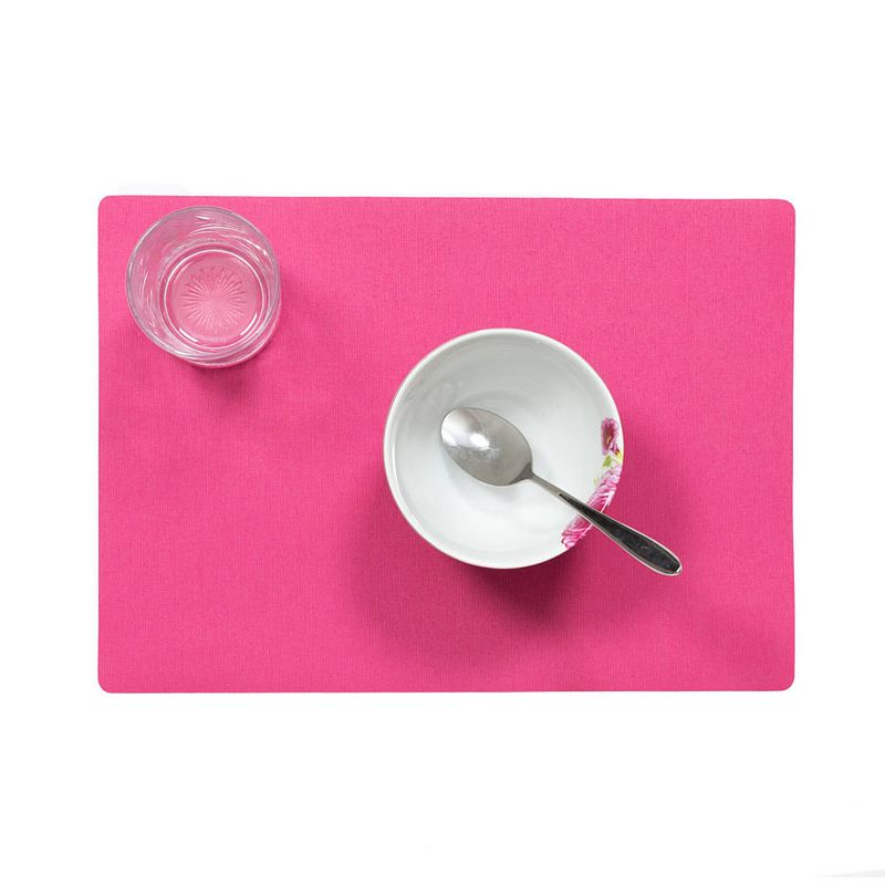 Foto van Stevige luxe tafel placemats plain fuchsia roze 30 x 43 cm - placemats