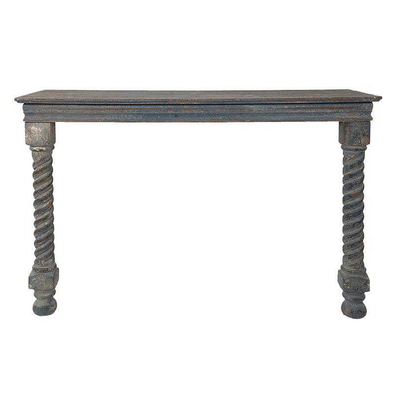 Foto van Clayre & eef sidetable 123*41*83 cm bruin blauw hout wandtafel haltafel console tafel bruin wandtafel haltafel