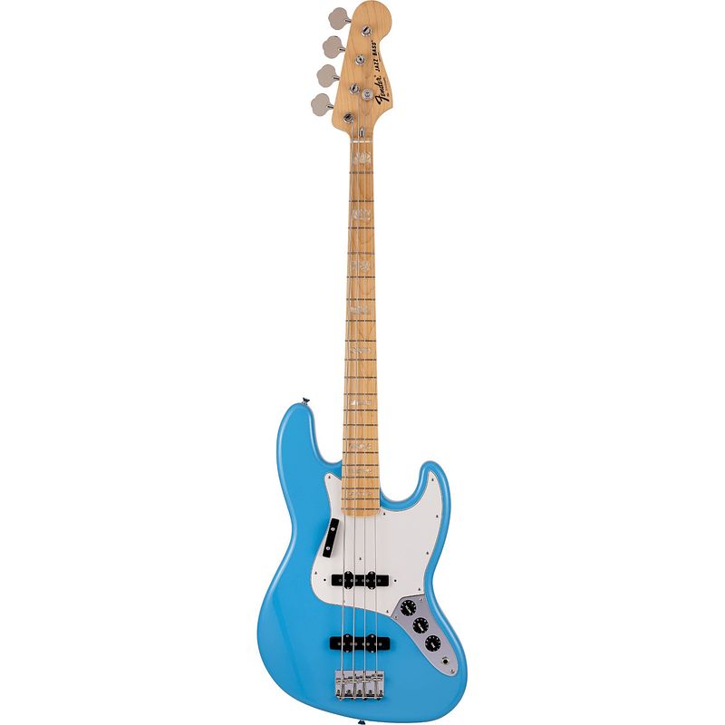 Foto van Fender made in japan limited international color jazz bass mn maui blue elektrische basgitaar met gigbag