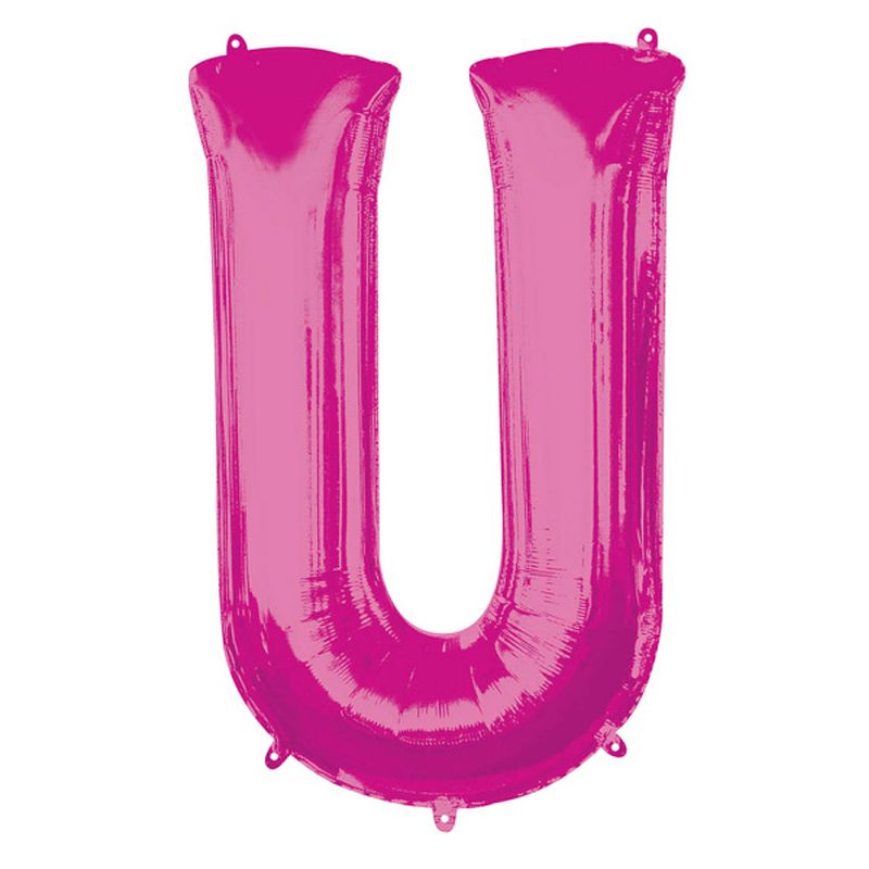 Foto van Amscan folieballon letter u 58 x 83 cm roze