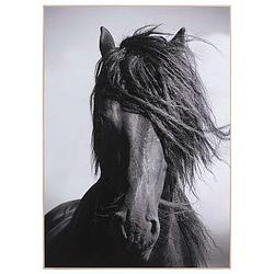 Foto van Decopaneel paard - zwart/wit - 70x50 cm - leen bakker