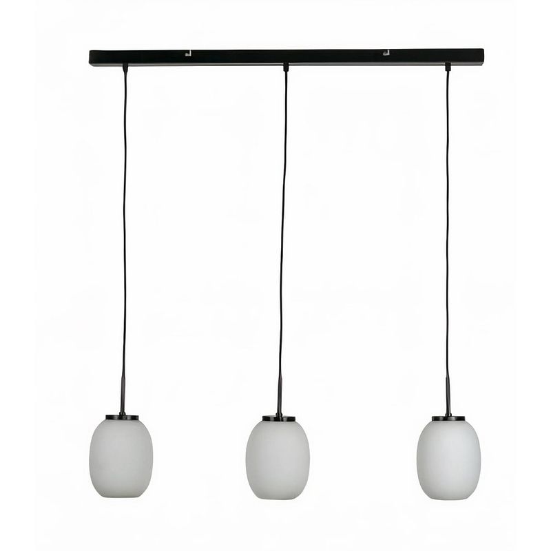 Foto van Dyberg larsen hanglamp opal 122 cm e27 glas/staal 40w zwart