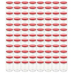 Foto van Vidaxl jampotten met rode deksels 96 st 230 ml glas
