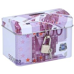 Foto van 500 euro biljet geldkistje spaarpot 11 x 8 cm - spaarpotten