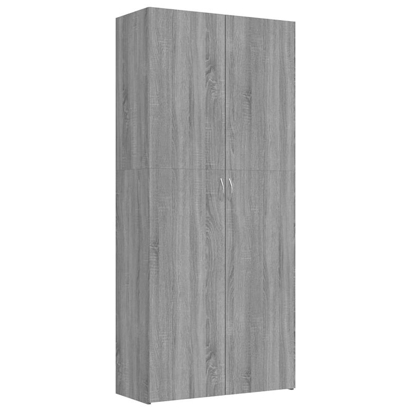 Foto van The living store schoenenkast - grijs sonoma eiken - 80 x 35.5 x 180 cm - stevig materiaal