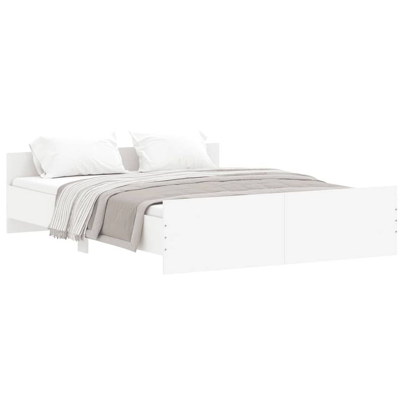 Foto van Vidaxl bedframe met hoofd- en voeteneinde wit 150x200 cm