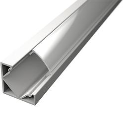 Foto van Led strip profiel - delectro profi - wit aluminium - 1 meter - 18.5x18.5mm - hoekprofiel