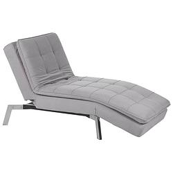 Foto van Beliani loiret - chaise longue-grijs-fluweel