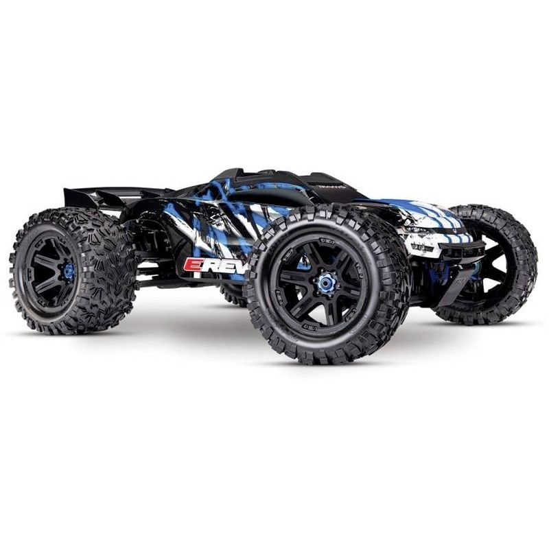 Foto van Traxxas e-revo bl 2.0 4x4 vxl blauw brushless 1:10 rc auto elektro monstertruck 4wd rtr 2,4 ghz